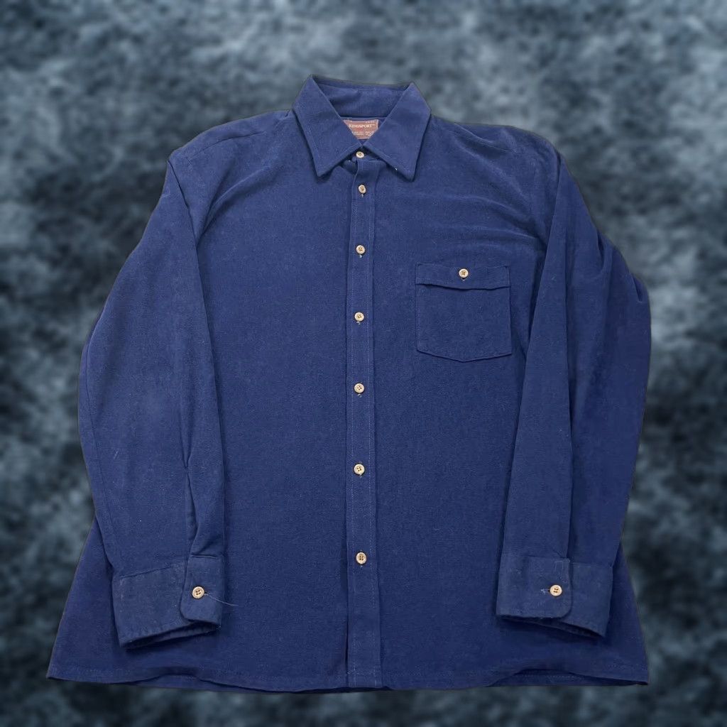Vintage VINTAGE Kingsport Shirt Mens L Blue Knit Arnel Nylon Button 70s Size US L / EU 52-54 / 3 - 1 Thumbnail