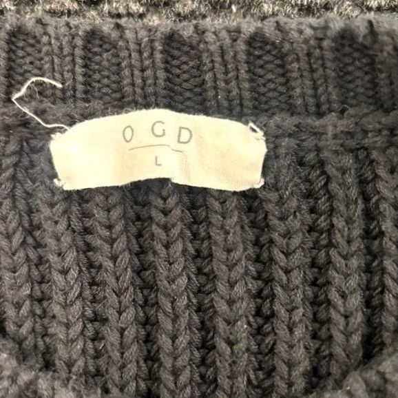 Vintage OGD One Grey Day Black Ribbed Knit Short Sleeve Crop Sweater Cotton Silk Blend L Womens Size L / US 10 / IT 46 - 2 Thumbnail
