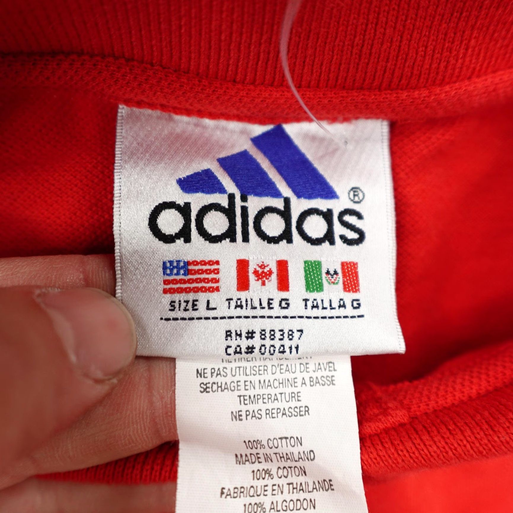 Adidas VINTAGE Adidas Polo Shirt Large Red 90s Golf Tennis Mens Size US L / EU 52-54 / 3 - 7 Thumbnail
