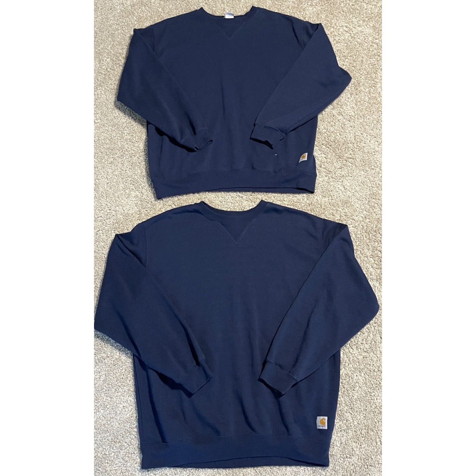Carhartt Carhartt Sweatshirt Crewneck Blue XL Pullover Logo Embroidered, Regular Fit, Men, 2003, Knit Cotton Blend, Long Sleeve, Made in Mexico Size US XL / EU 56 / 4 - 2 Thumbnail