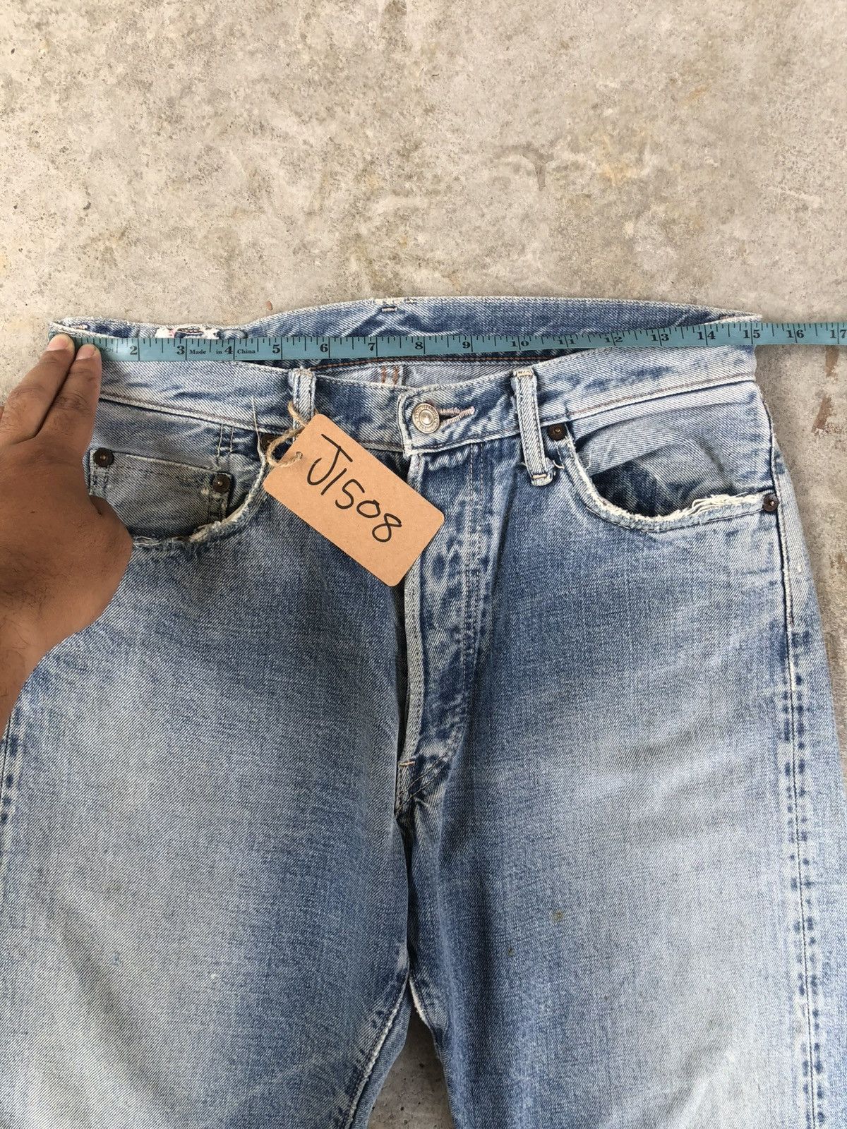 Japanese Brand Canton Distressed Jeans Selvedge Denim Size US 30 / EU 46 - 24 Thumbnail