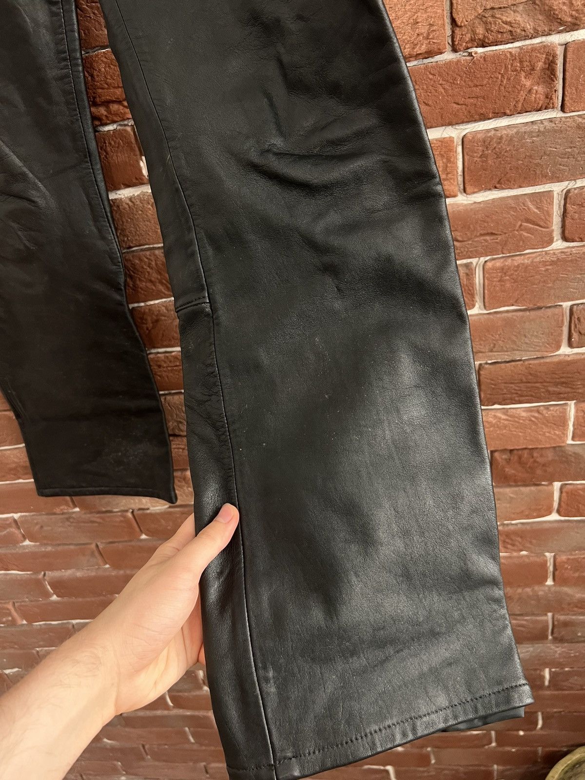 Genuine Leather Genuine Real Leather Black Pant Vintage Rock Punk Hype Y2k Size US 34 / EU 50 - 5 Thumbnail