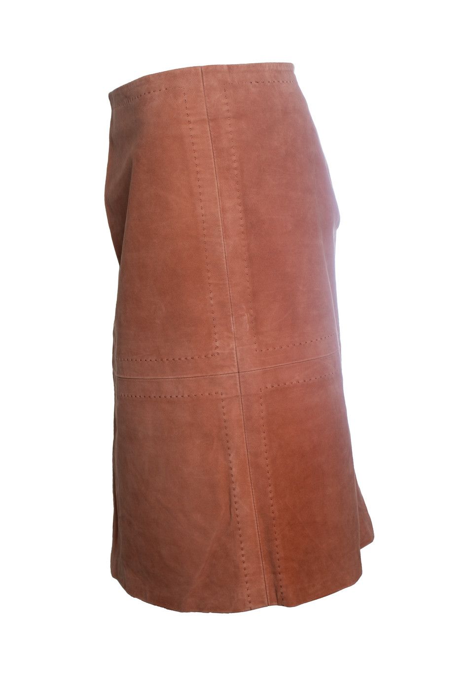 Agnona Agnona, coral suede midi skirt Size 28" / US 6 / IT 42 - 3 Thumbnail