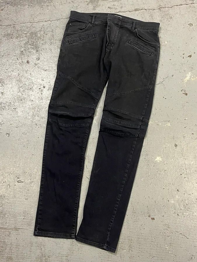 Pierre Balmain 2010s Pierre Balmain Black Biker Denim Jeans Size US 34 / EU 50 - 5 Thumbnail