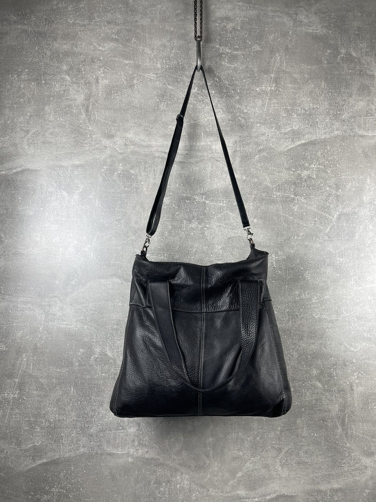 Other Avant Garde Hobo Minimalist Italian Leather Tote Bag Black Size ONE SIZE - 6 Thumbnail