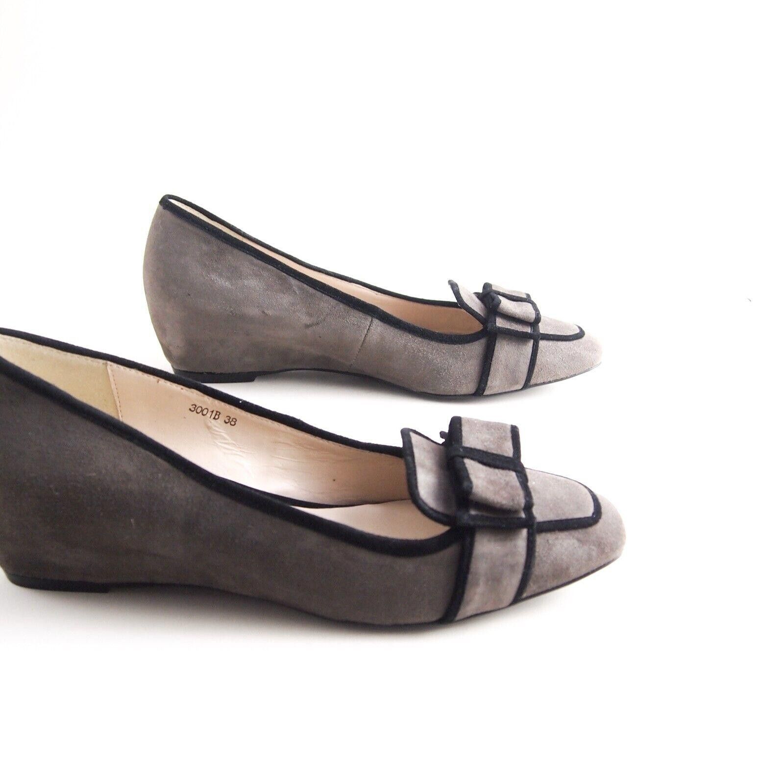 Designer Luciano Barachini Pumps Hidden Low Wedge Gray US 8 EU 38 Size US 8 / IT 38 - 6 Thumbnail