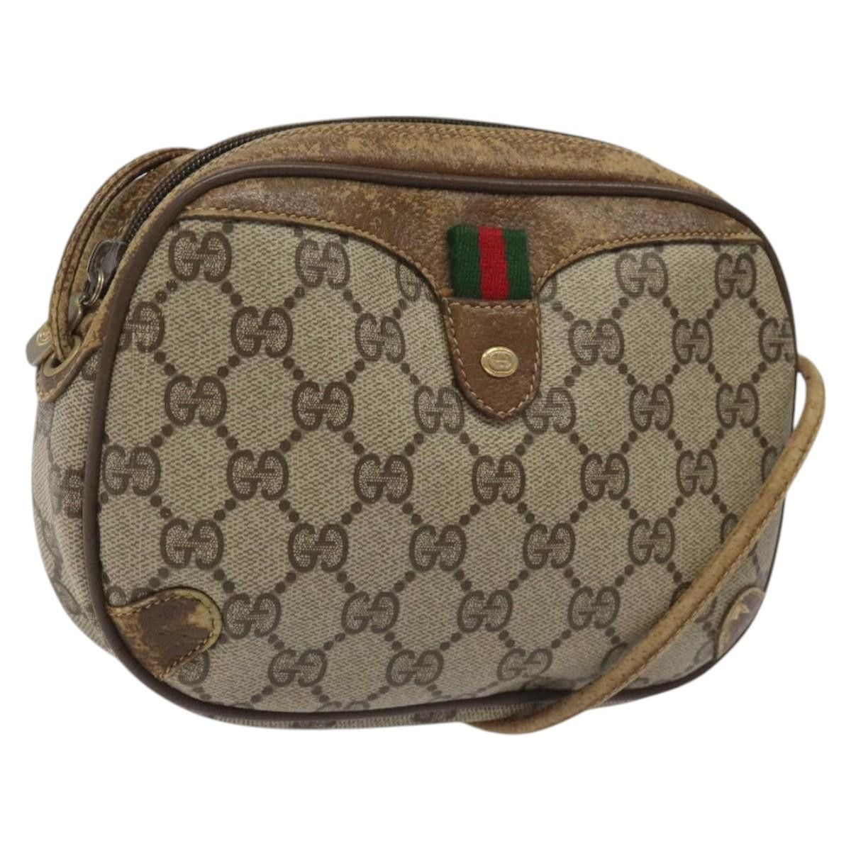 Gucci GUCCI GG Supreme Web Sherry Line Shoulder Bag Pvc Beige 89 Size ONE SIZE - 1 Thumbnail