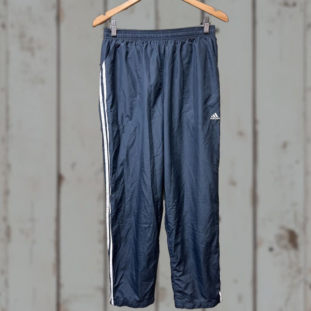 Adidas VTG Adidas Pants Mens L Gray 3-Stripes Elastic Waist Lined Track Drawstring Size US 33 - 1 Thumbnail