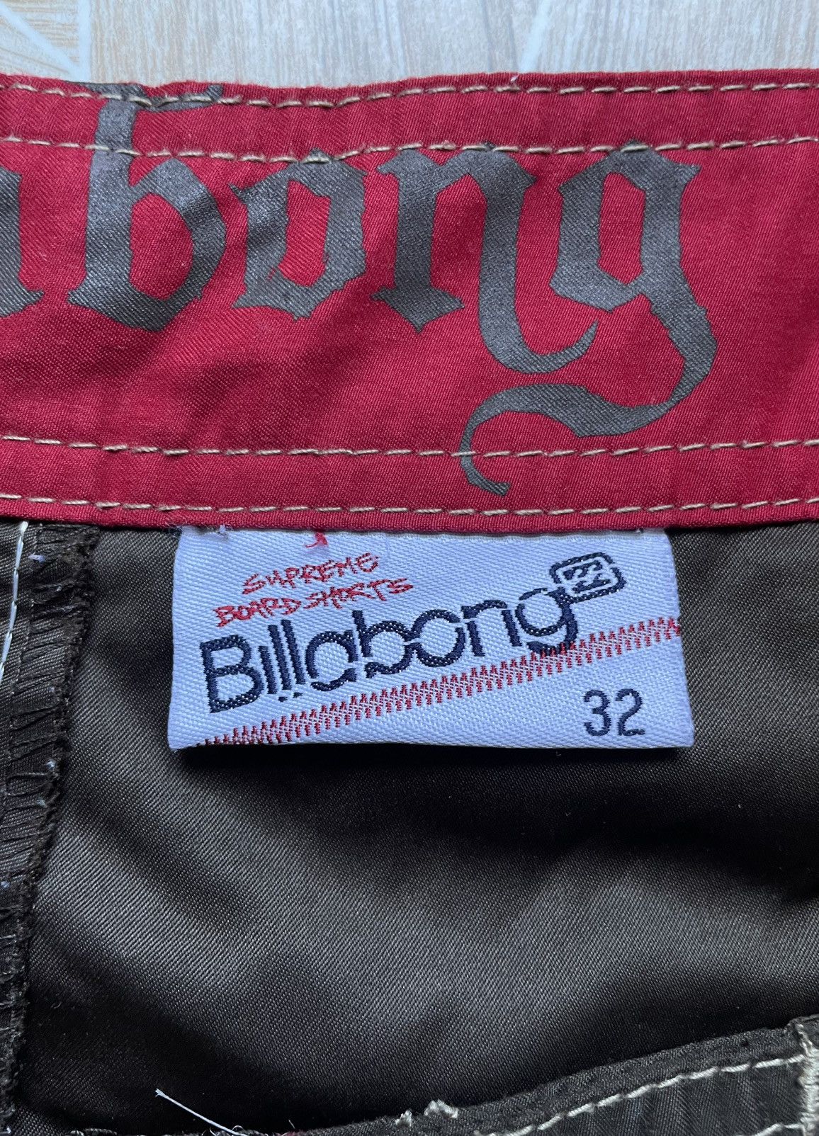 Billabong Rare Vintage Y2K Billabong Bird Logo Skate Surf Brown Shorts Size US 32 / EU 48 - 11 Thumbnail