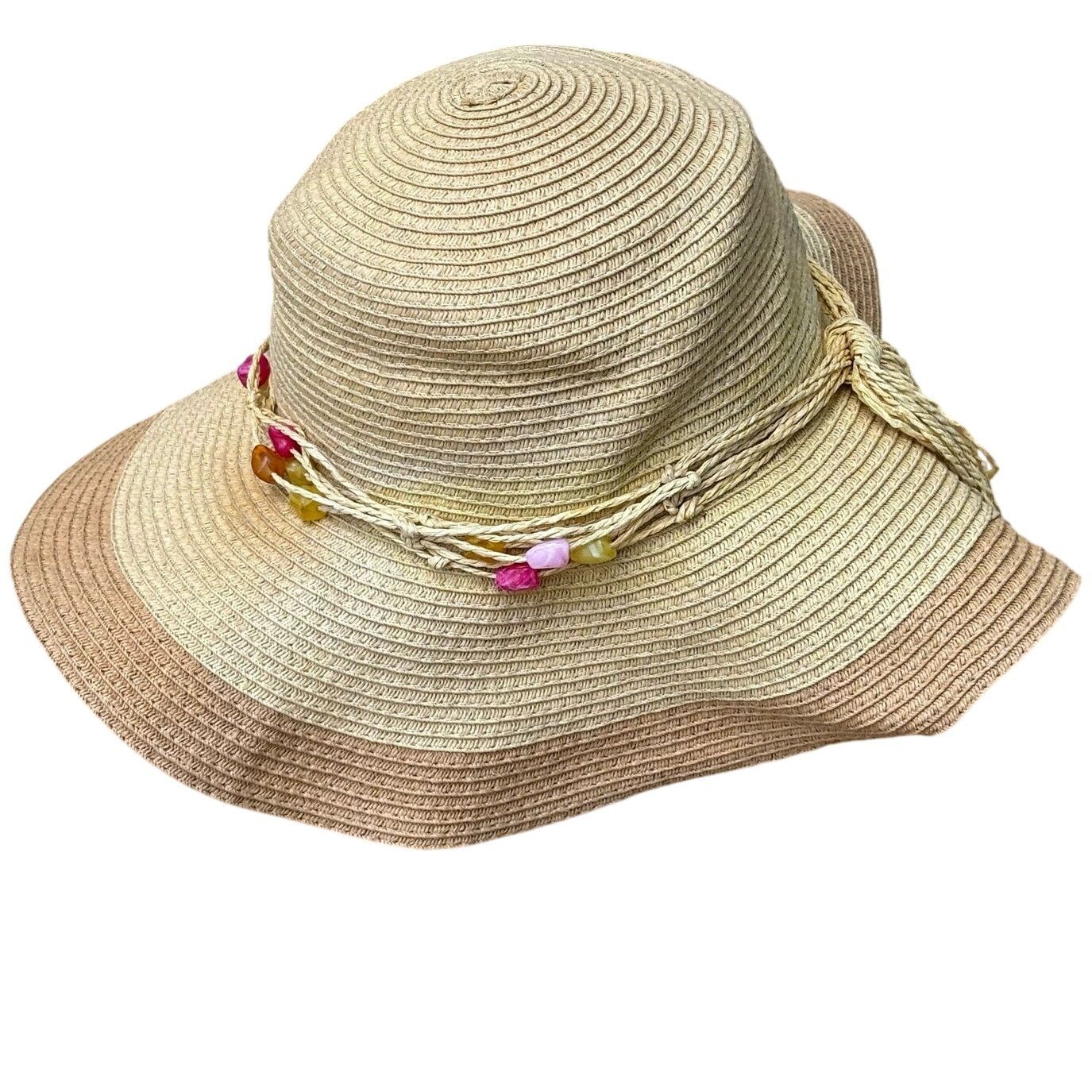 Panama Jack Tan & Pink Stone Panama Jack Sun Hat Size ONE SIZE - 2 Thumbnail