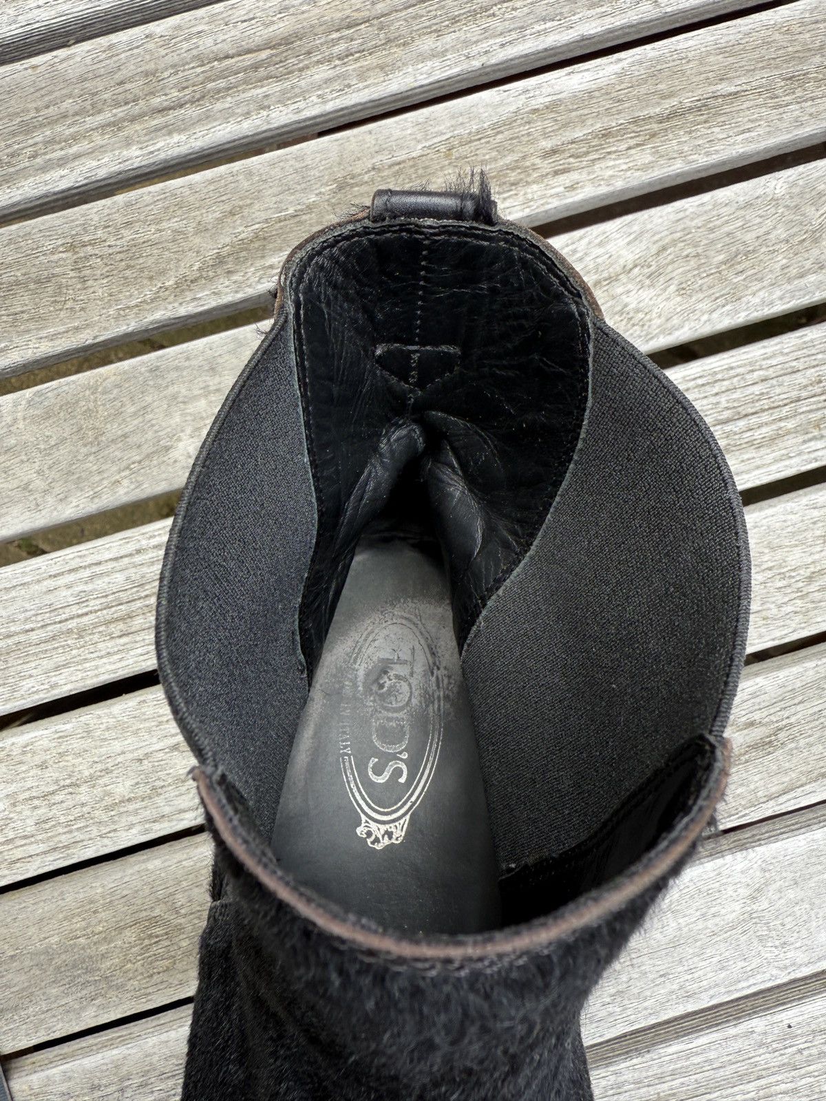 Tod's Tod’s Black Hair Calf Chelsea Boots Size US 11.5 / EU 44-45 - 6 Thumbnail