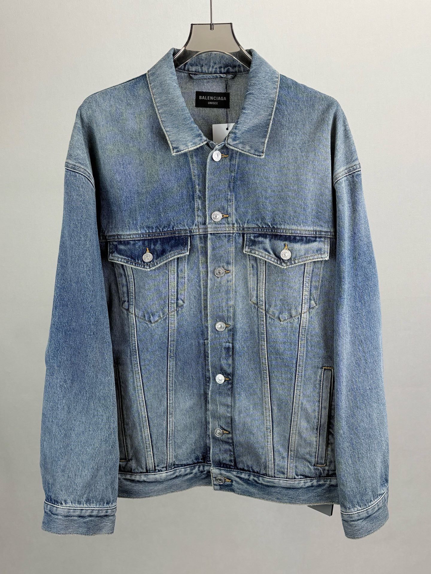 Balenciaga Balenciaga Rear Tape Cola Denim Jacket Size US S / EU 44-46 / 1 - 1 Thumbnail