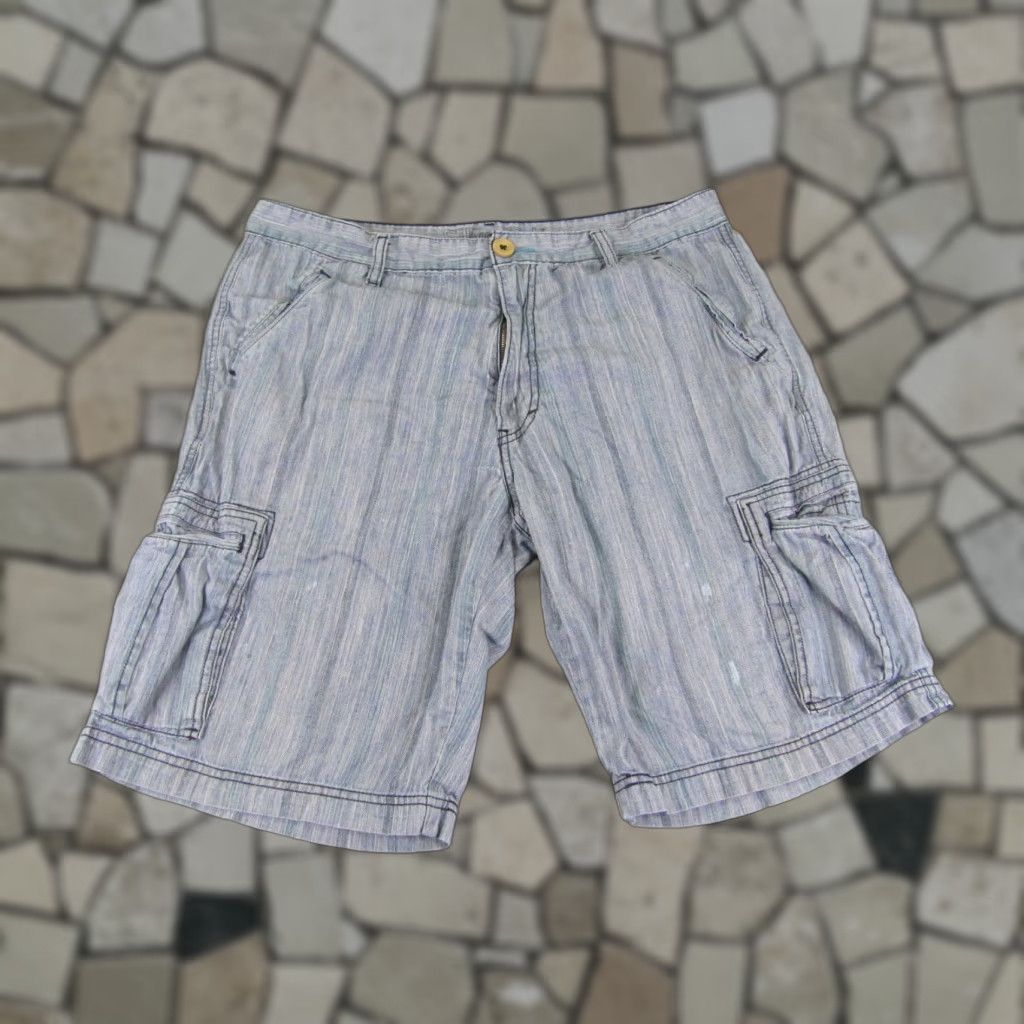 Levi's Levis Silvertab Shorts mens 36 Blue Stripes Twill Cargo Outdoors Workwear Size US 35 - 1 Thumbnail