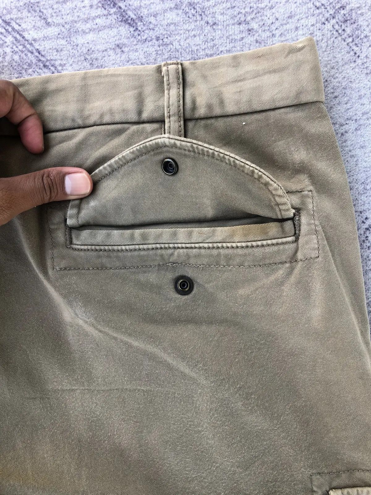 Vintage Faded Olive Cargo Trousers With 6 Pocket Work ware Size US 32 / EU 48 - 14 Thumbnail