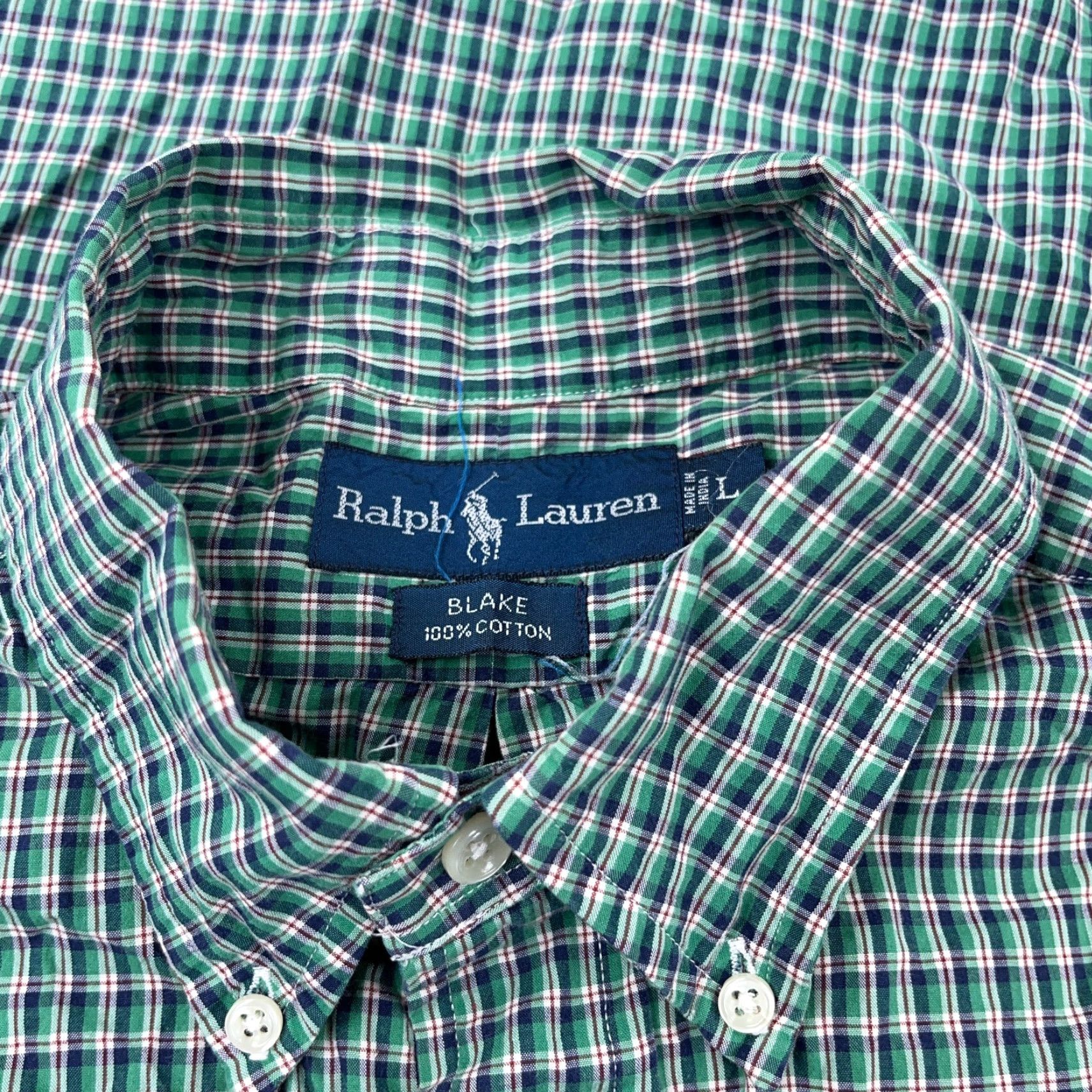 Ralph Lauren Ralph Lauren Button-Up Shirt Men Large Green Blue Plaid Blake Regular Fit Cotton Short Sleeve Casual Size US L / EU 52-54 / 3 - 5 Thumbnail