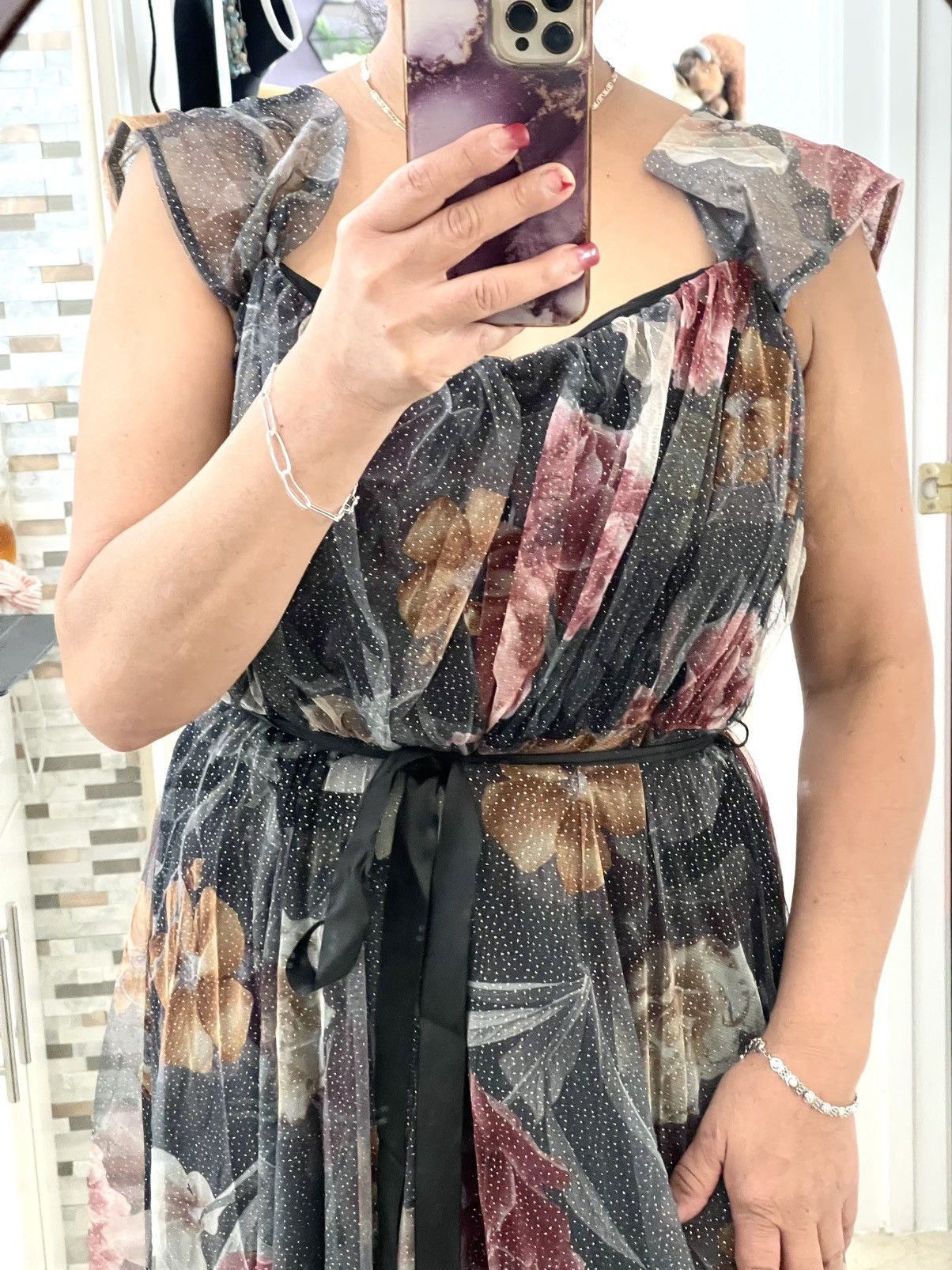 Other Formal & Beautiful Floral Maxi Dress Size XL / US 12-14 / IT 48-50 - 5 Thumbnail