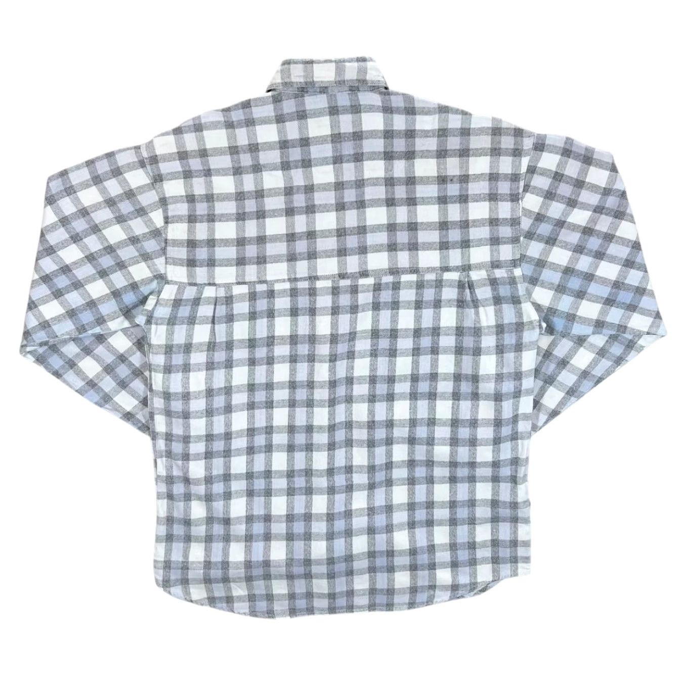 Saturdays NYC VINTAGE SATURDAYS Grey White Plaid Check Long Sleeve Flannel Shirt Large Medium Men Size US L / EU 52-54 / 3 - 2 Thumbnail