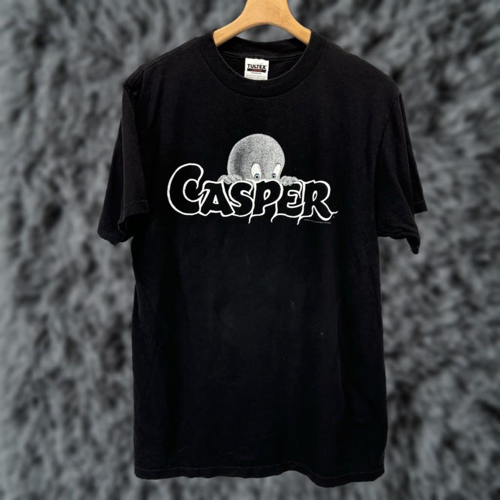 Tultex VINTAGE 1995 Casper The Ghost Graphic Print T-Shirt Black Crew Neck Short Sleeve Large Mens Size US L / EU 52-54 / 3 - 1 Thumbnail