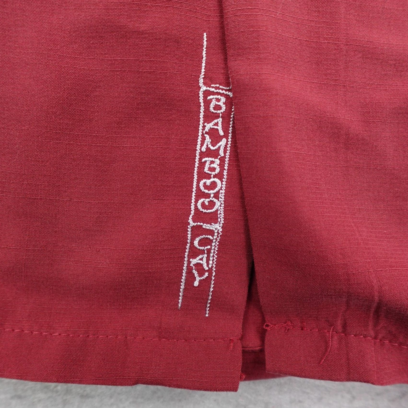 Vintage Bamboo Cay Shirt Mens 2XL Red Embroidered Camp Hawaiian Button Up Lounge Aloha Size US XXL / EU 58 / 5 - 4 Thumbnail