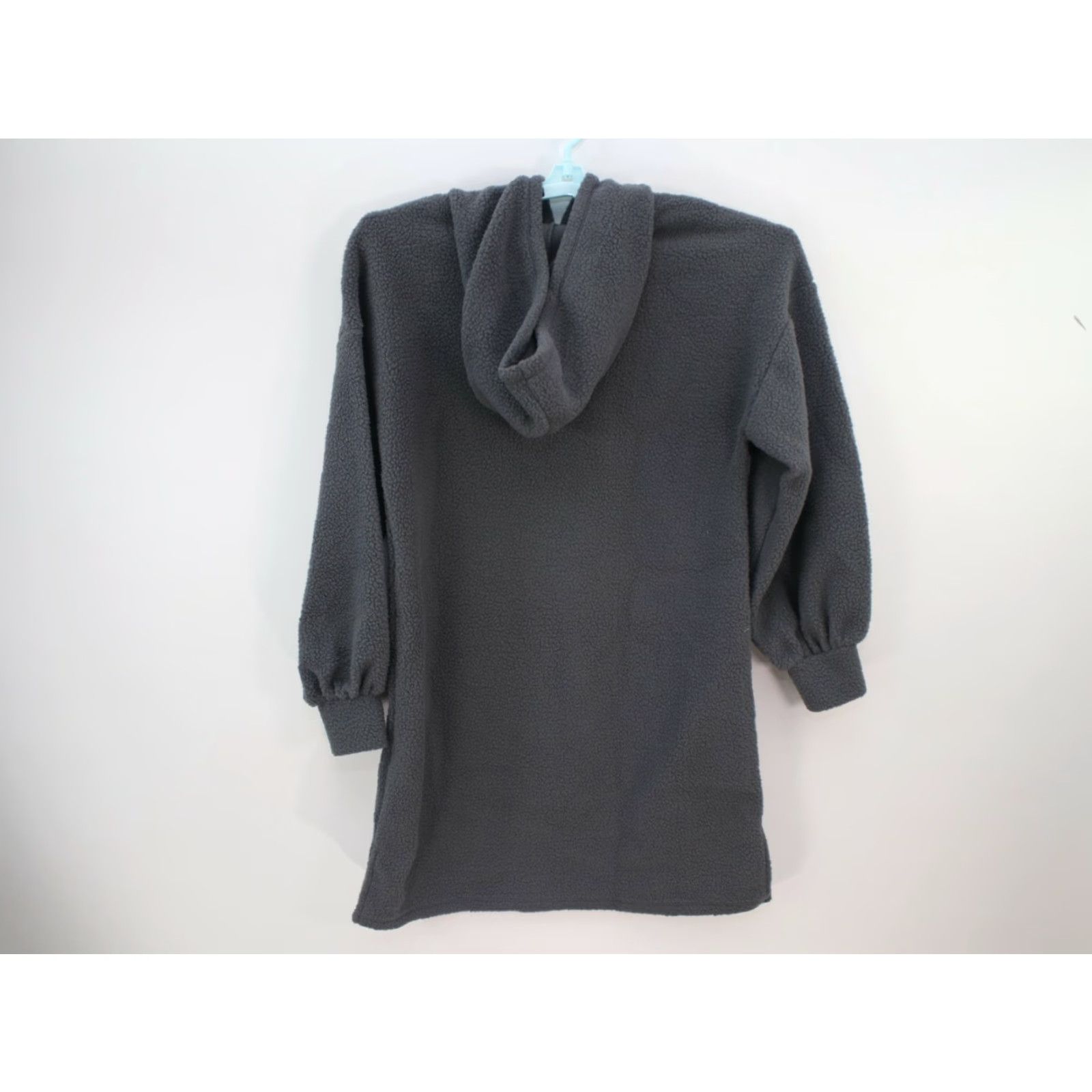 Vintage Wild Fable Hoodie Adult XS Gray Long Sleeve Solid Faux Shearling 80s 90s Womens Size XS / US 0-2 / IT 36-38 - 4 Thumbnail