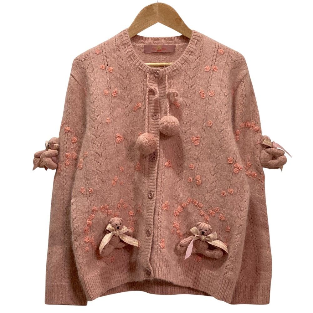 Other Other PINK HOUSE Love Ribbon Bear Knit Cardigan Textile Tops DUTY FREE for USA Size ONE SIZE - 1 Thumbnail