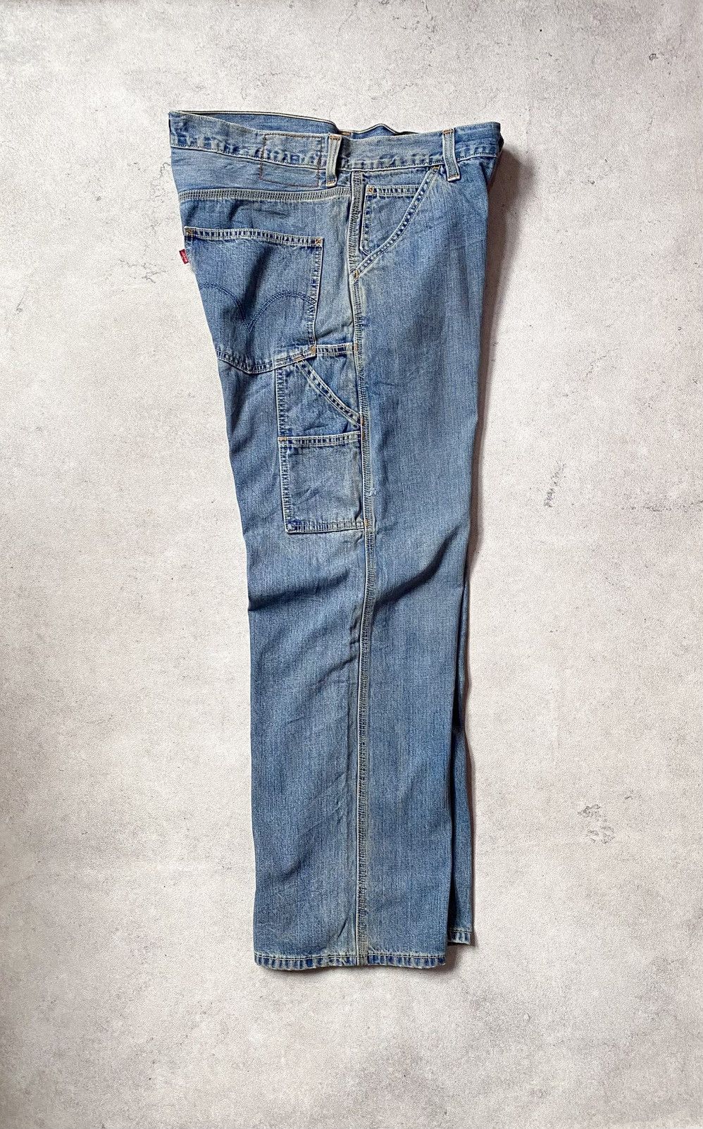 Levi's Vintage 00s Levis Carpenter Y2K Blue Jeans Loose Straight Size US 34 / EU 50 - 2 Thumbnail