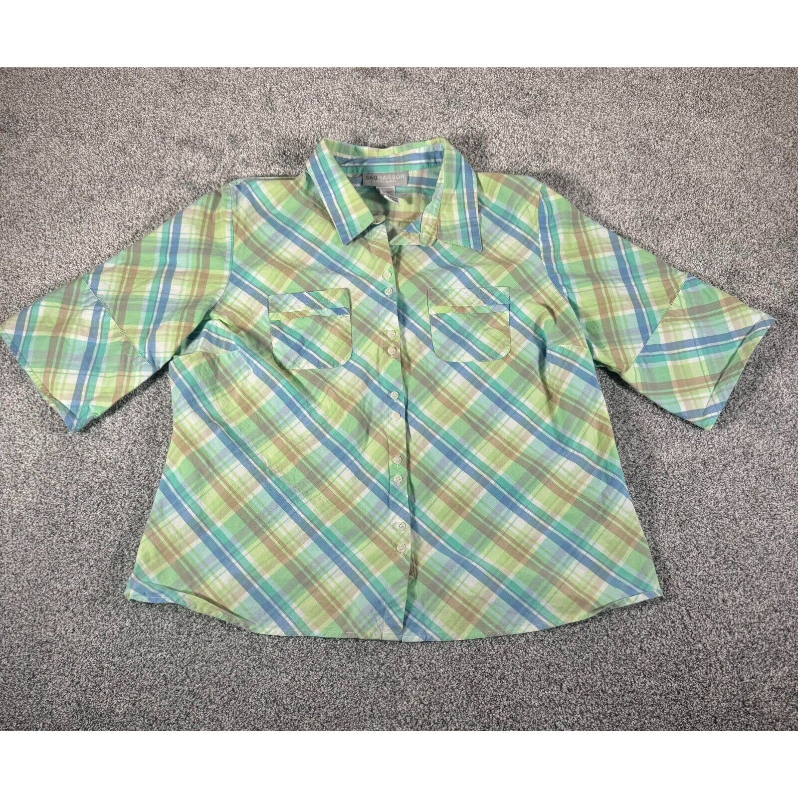 Other Sag Harbor Top 1X Plus Plaid Pastels Grandmacore Vintage Y2K Size XL / US 12-14 / IT 48-50 - 1 Thumbnail