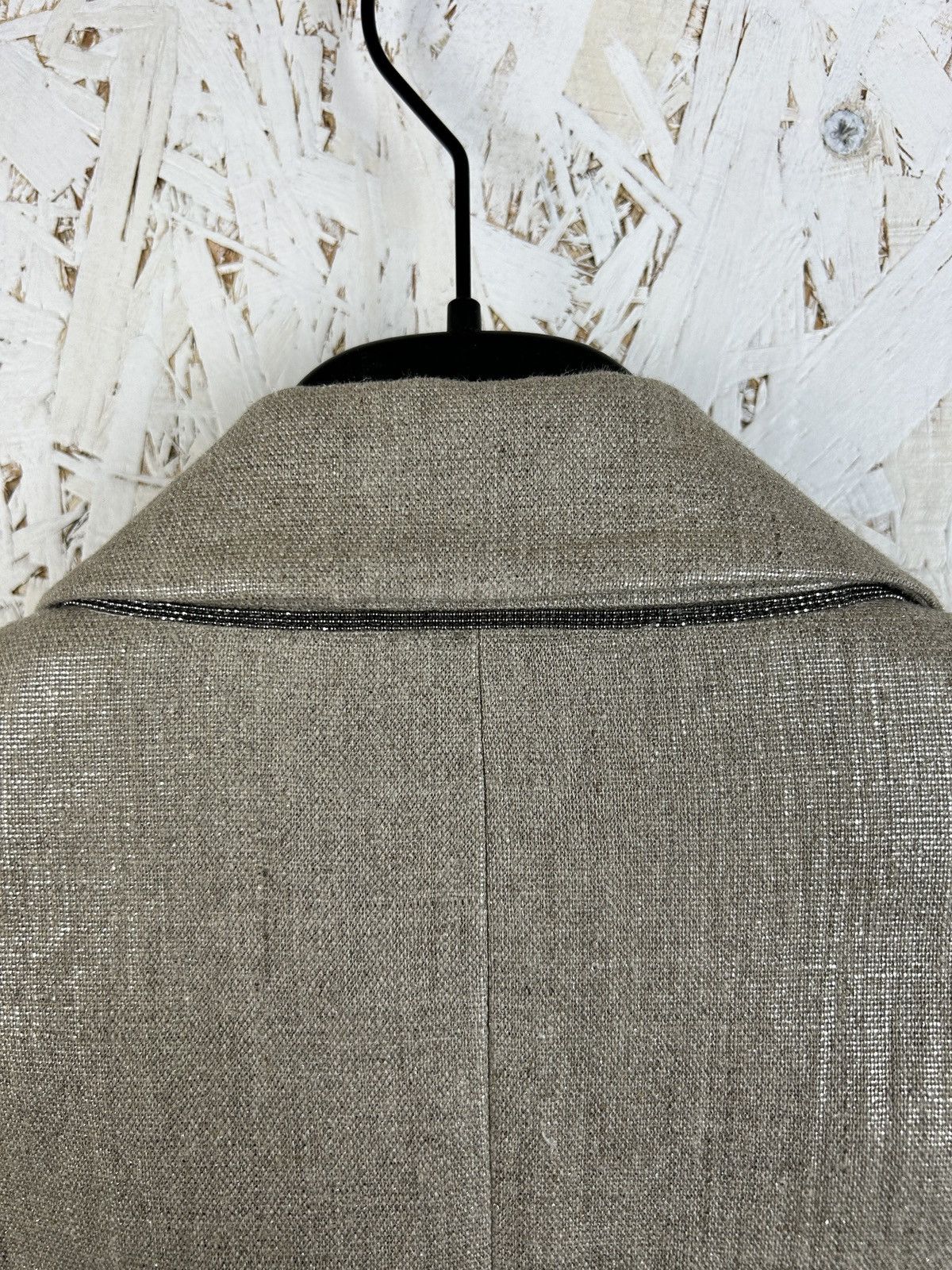 Brunello Cucinelli Brunello Cucinelli Shiny Lino Blazer Jacket Size M / US 6-8 / IT 42-44 - 7 Thumbnail
