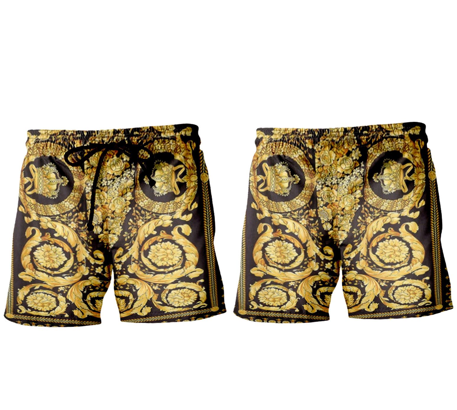 Designer Barocco Shorts & Summer Beach Shirt – Iconic Vacation Look Size US 35 - 3 Thumbnail
