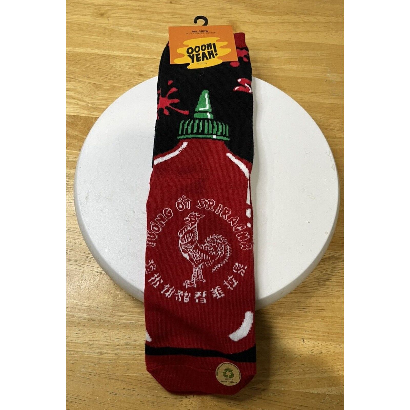 Other OOOH YEAH! Socks - Black Red, Large/X-Large SRIRACHA Unisex Size ONE SIZE - 1 Thumbnail