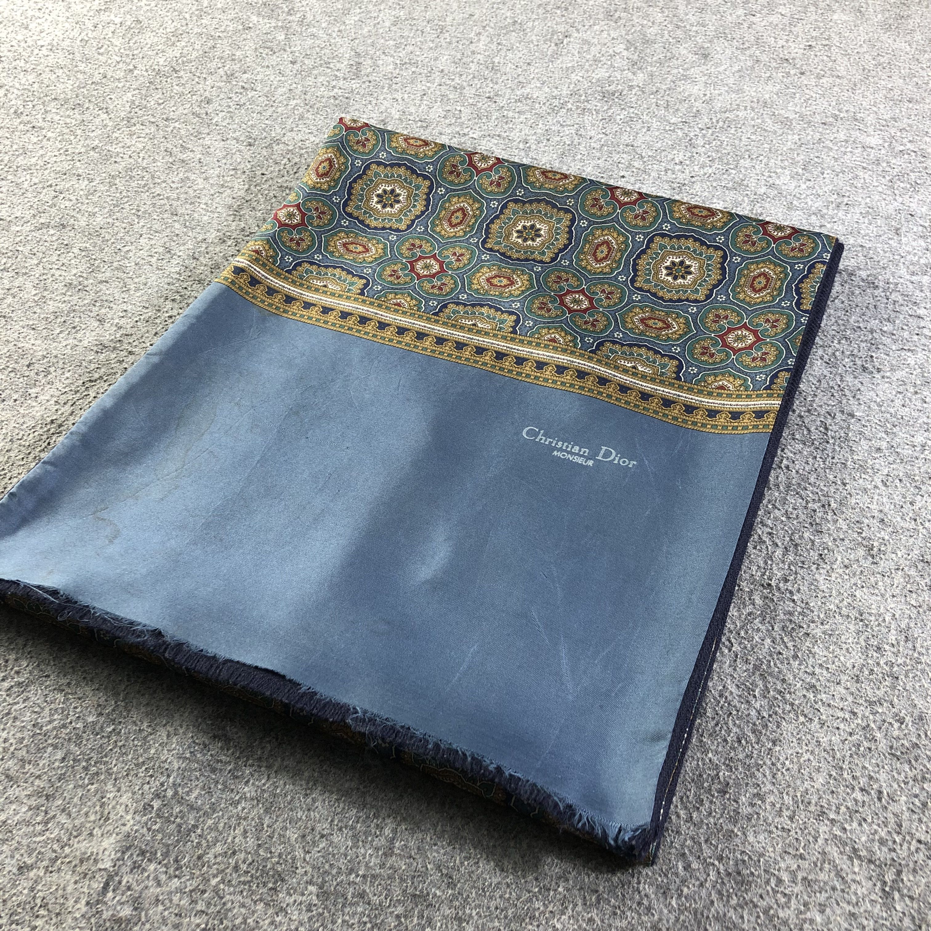 Christian Dior Monsieur Christian Dior Silk Wool Scarf Muffler V1736 Size ONE SIZE - 3 Thumbnail