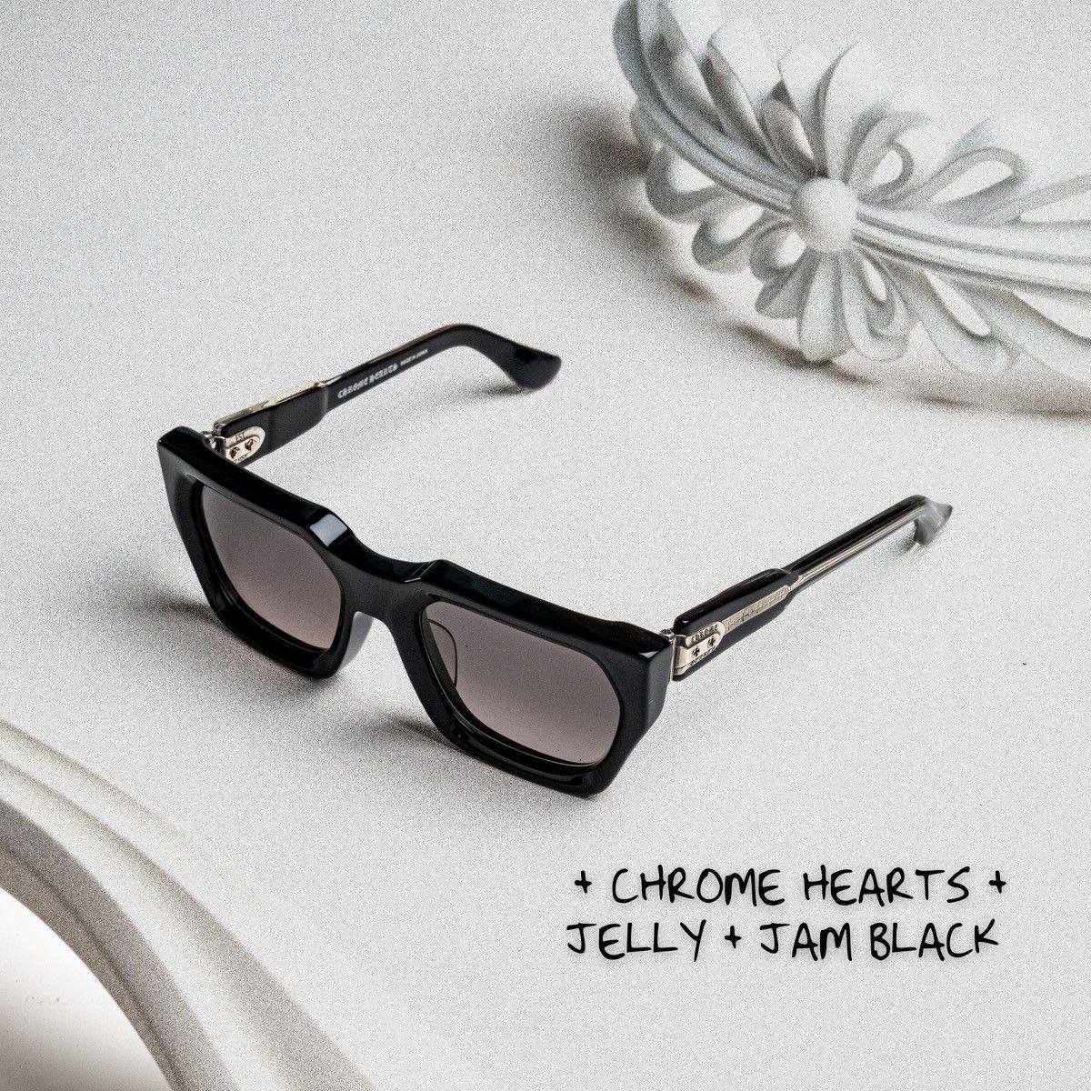 Chrome Hearts CHROME HEARTS JELLY & JAM BLACK SUNGLASSES Size ONE SIZE - 1 Thumbnail