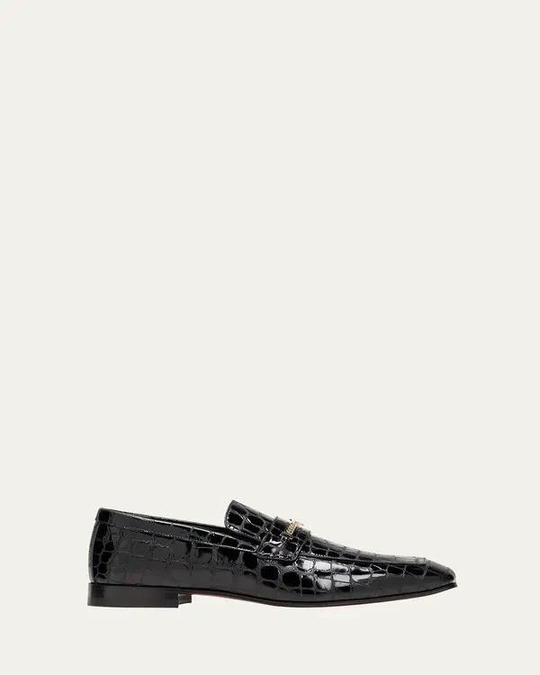 Mj Moc Alligator-Effect Bit Loafers