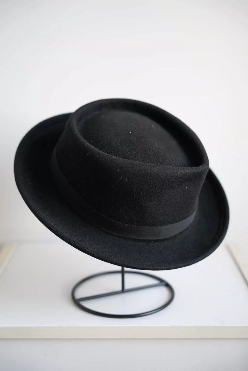 Yohji Yamamoto Yohji Yamamoto Yohji Yamamoto Black Wool Decorative Hat Size ONE SIZE - 3 Thumbnail