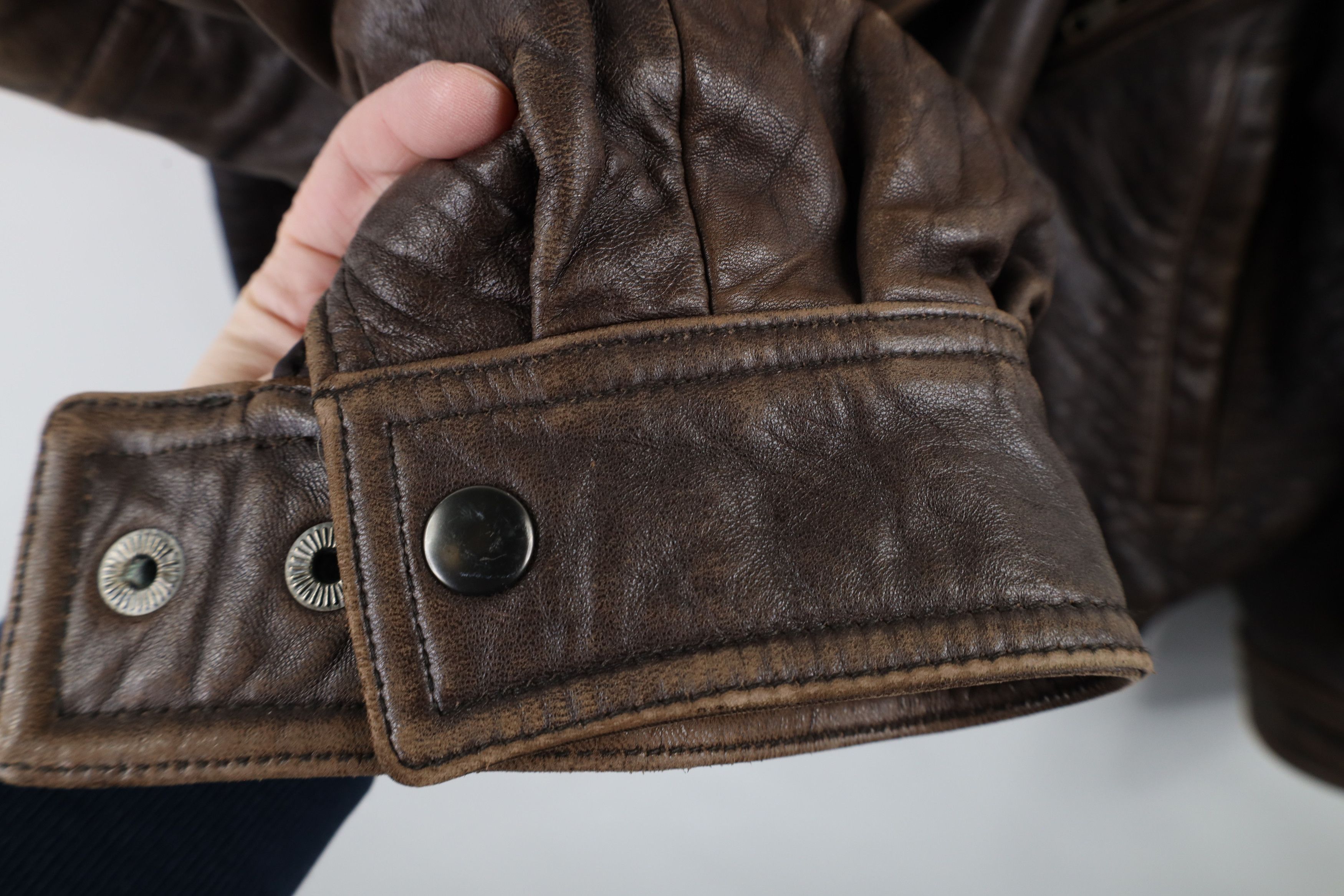 Vintage Vintage 90s Streetwear Leather Flight Bomber Jacket Brown Size US L / EU 52-54 / 3 - 8 Thumbnail