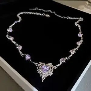 Japanese Brand Electro Chain Crystal Purple Heart Silver Star Pop Fantasy Size ONE SIZE - 1 Thumbnail