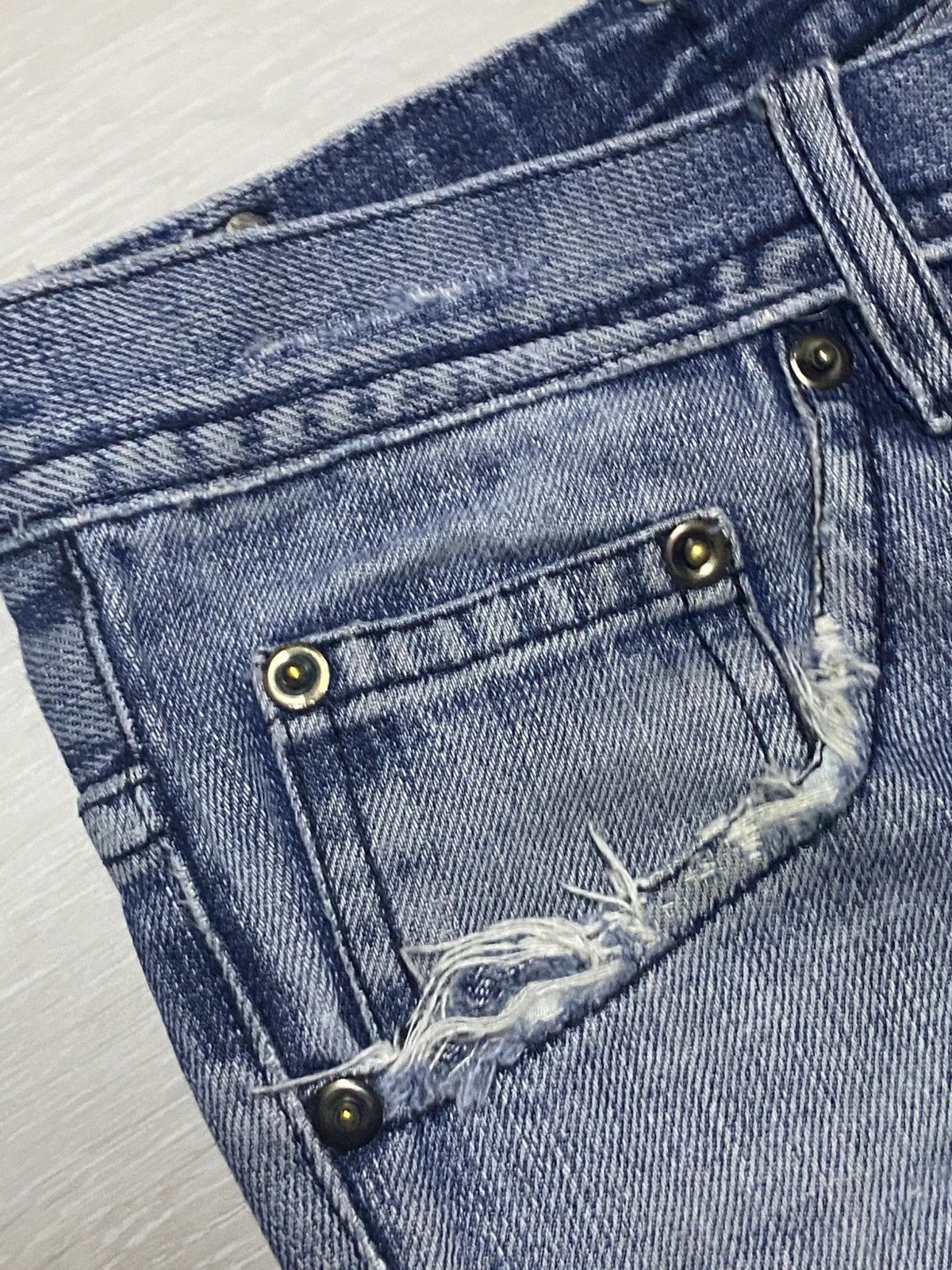 Japanese Brand Vintage Japanese Brand Midas Studd Backpatch Distressed Jean Size US 32 / EU 48 - 9 Thumbnail