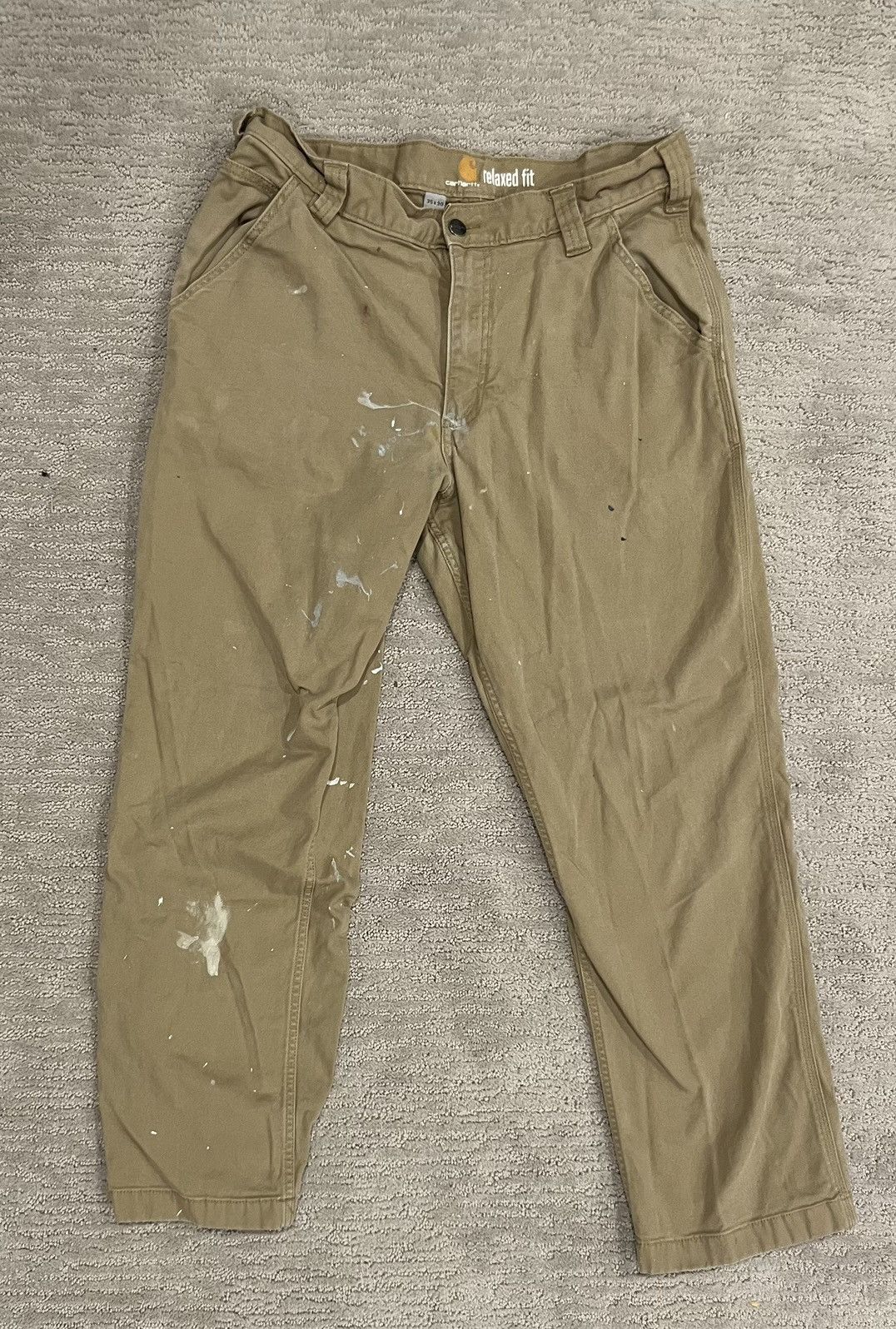 Carhartt × Vintage Vintage Khaki Carhartt Relaxed Fit Work Pants Size US 35 - 1 Thumbnail