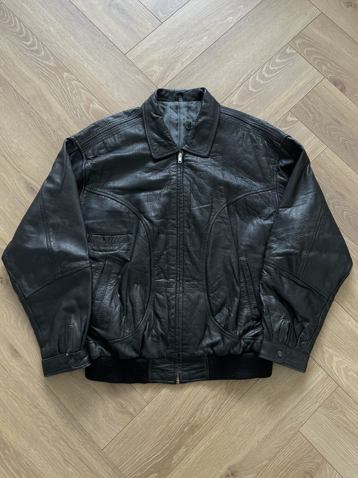 Vintage Vintage Y2k Black Leather Oversize Bomber Jacket Avant Garde Size US L / EU 52-54 / 3 - 1 Thumbnail
