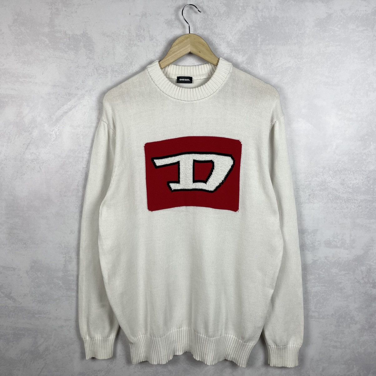 Diesel Big D Logo Cotton Knit Sweater Jumper