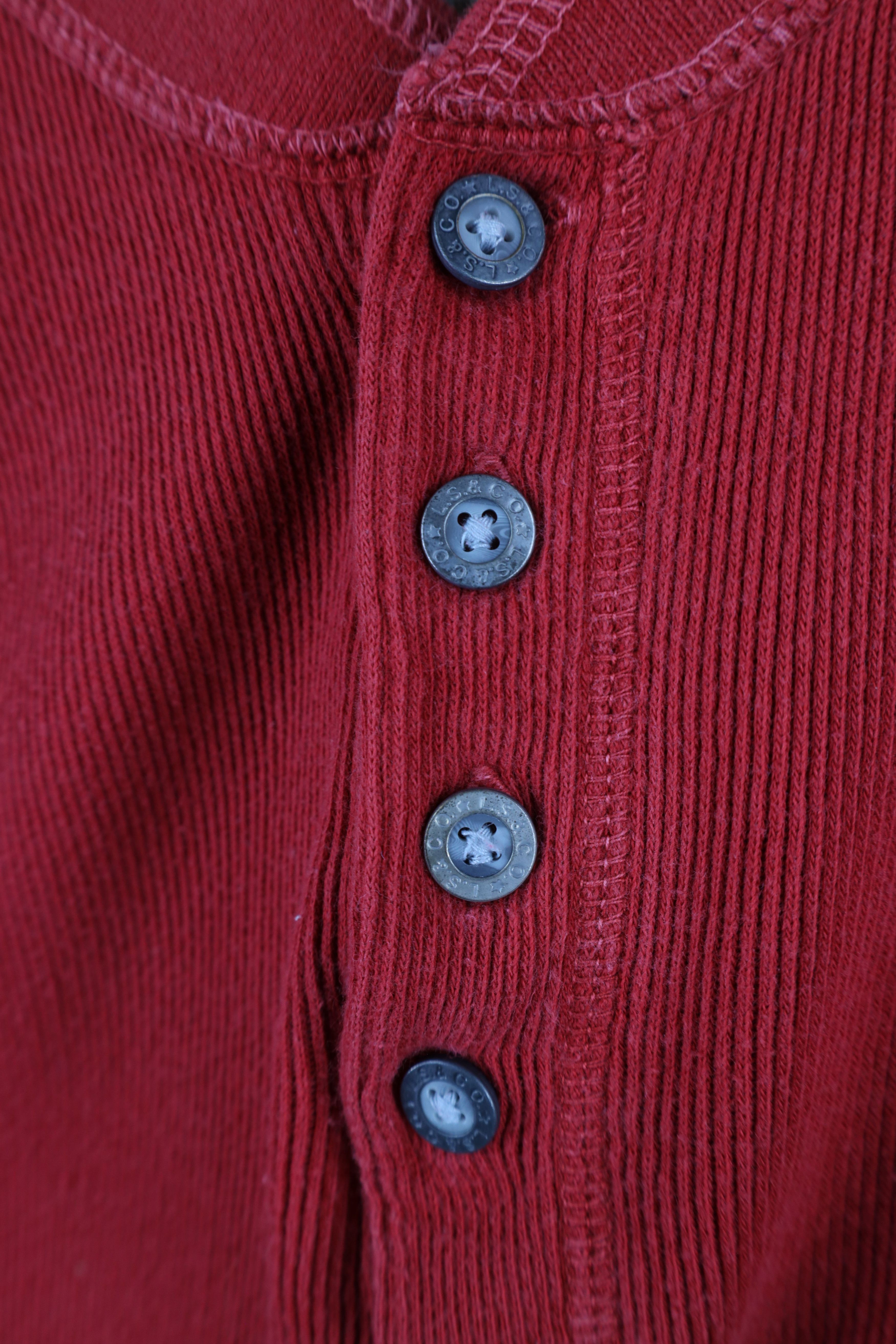 Levi's × Vintage Vintage 90s Levis Ribbed Knit Short Sleeve Henley T-Shirt Size US XL / EU 56 / 4 - 6 Thumbnail
