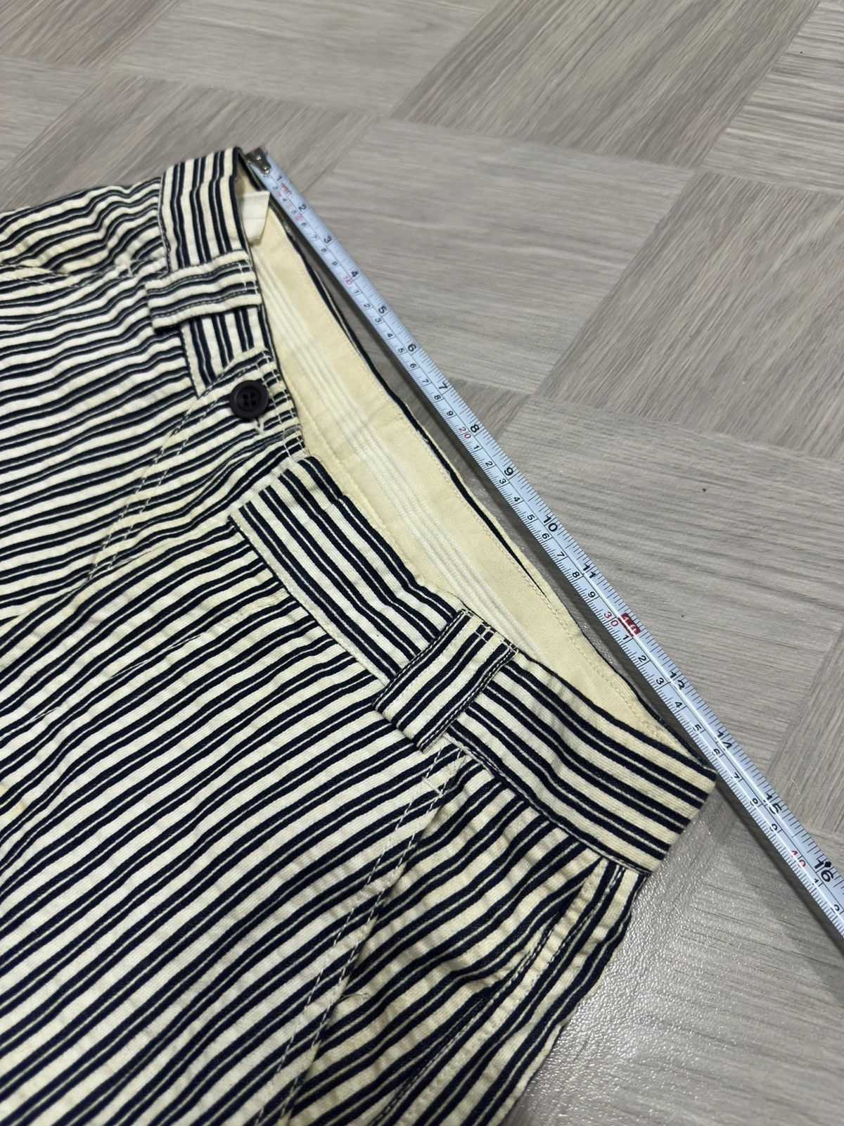 Giorgio Armani Vtg Emporio Armani Vertical Stripe Adjustable String Pant Size US 29 - 13 Thumbnail