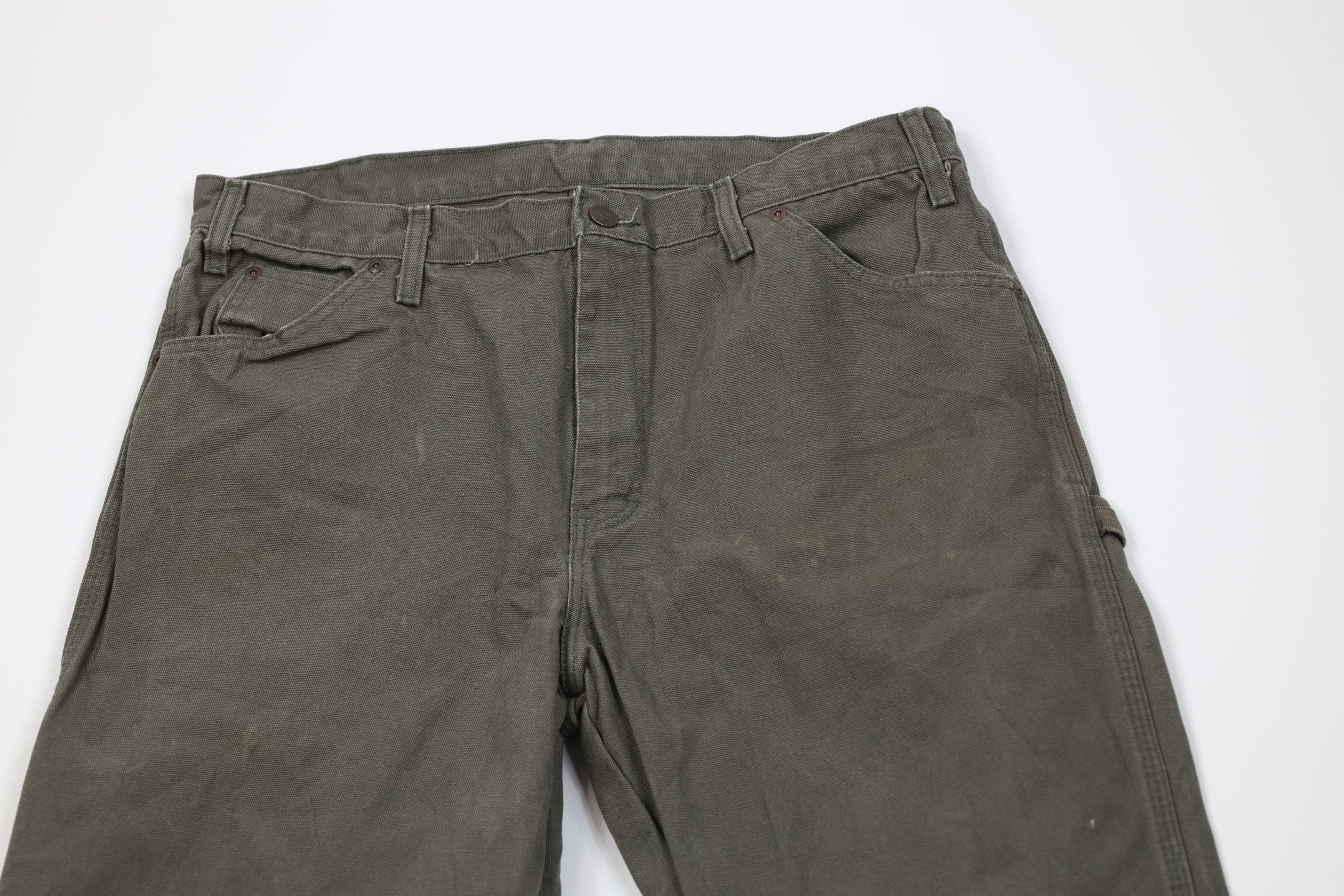 Dickies Vintage Y2K Dickies Canvas Wide Leg Dungaree Pants Green Size US 36 / EU 52 - 2 Thumbnail