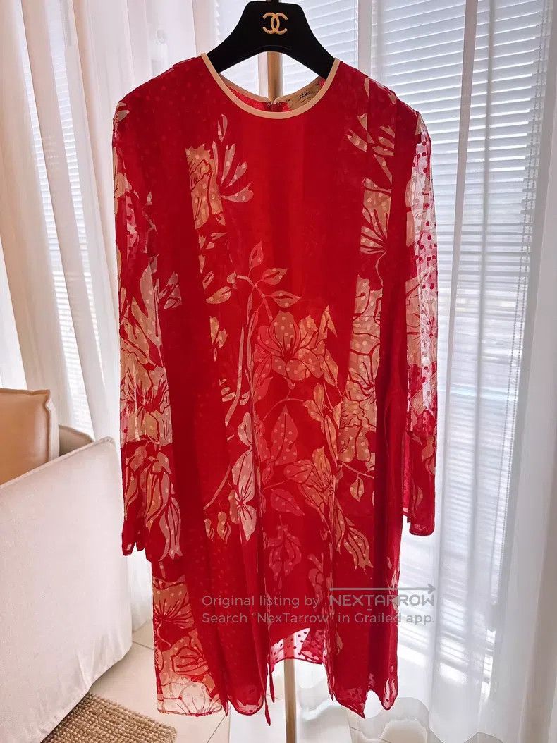 Fendi Fendi Silk Printed Dress Size XS / US 0-2 / IT 36-38 - 1 Thumbnail