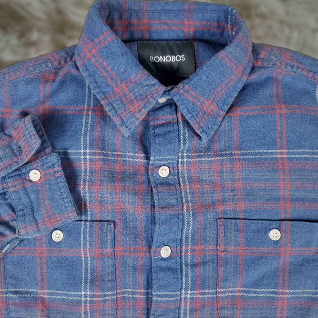 Bonobos Bonobos Blue Plaid Flannel Button-Up Shirt Mens Size Small Long Sleeve Classic Modern Size US S / EU 44-46 / 1 - 1 Thumbnail