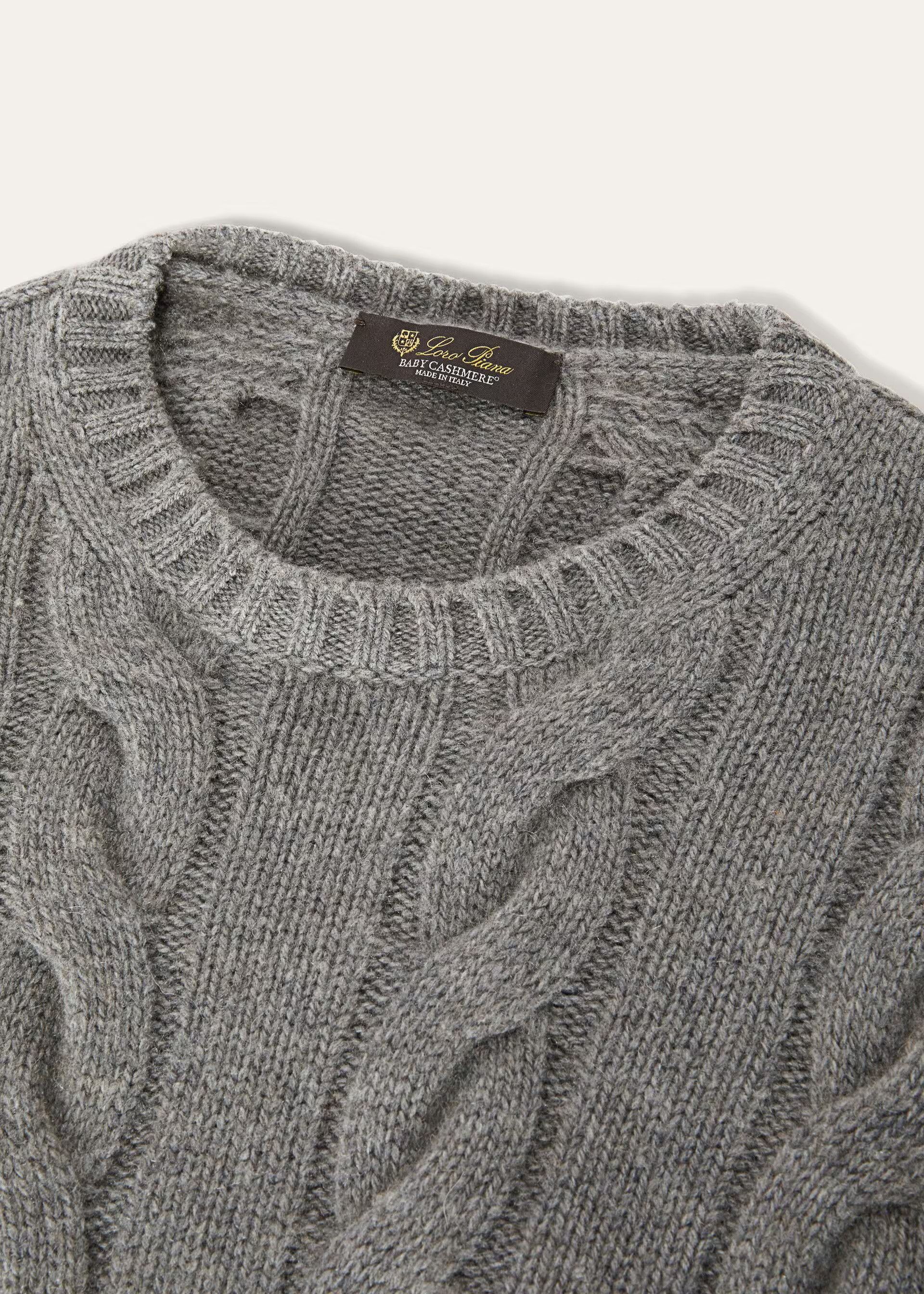 Loro Piana o1srvl11e0824 Napier Crewneck Cashmere Sweater in Grey Size M / US 6-8 / IT 42-44 - 7 Thumbnail