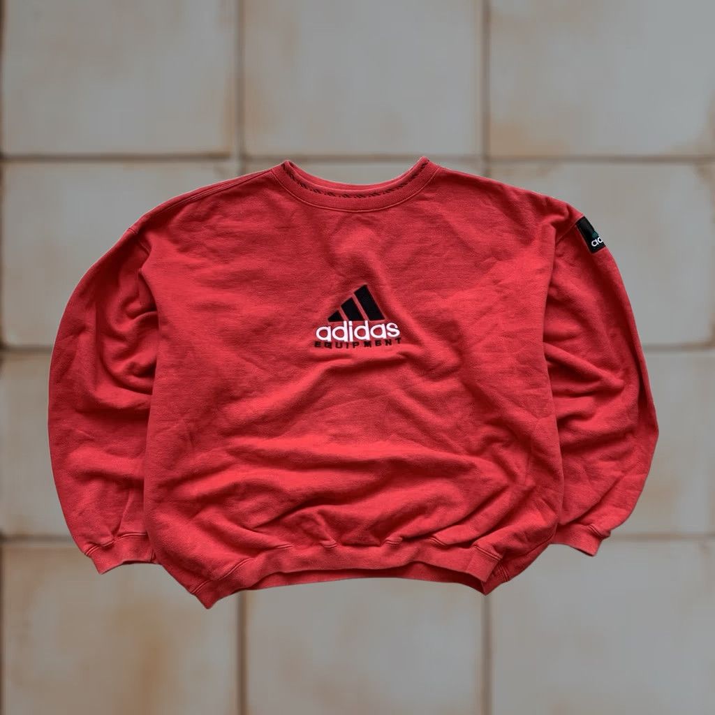 Adidas VINTAGE adidas Sweatshirt EQUIPMENT Mens L Red Shirt Size US L / EU 52-54 / 3 - 1 Thumbnail