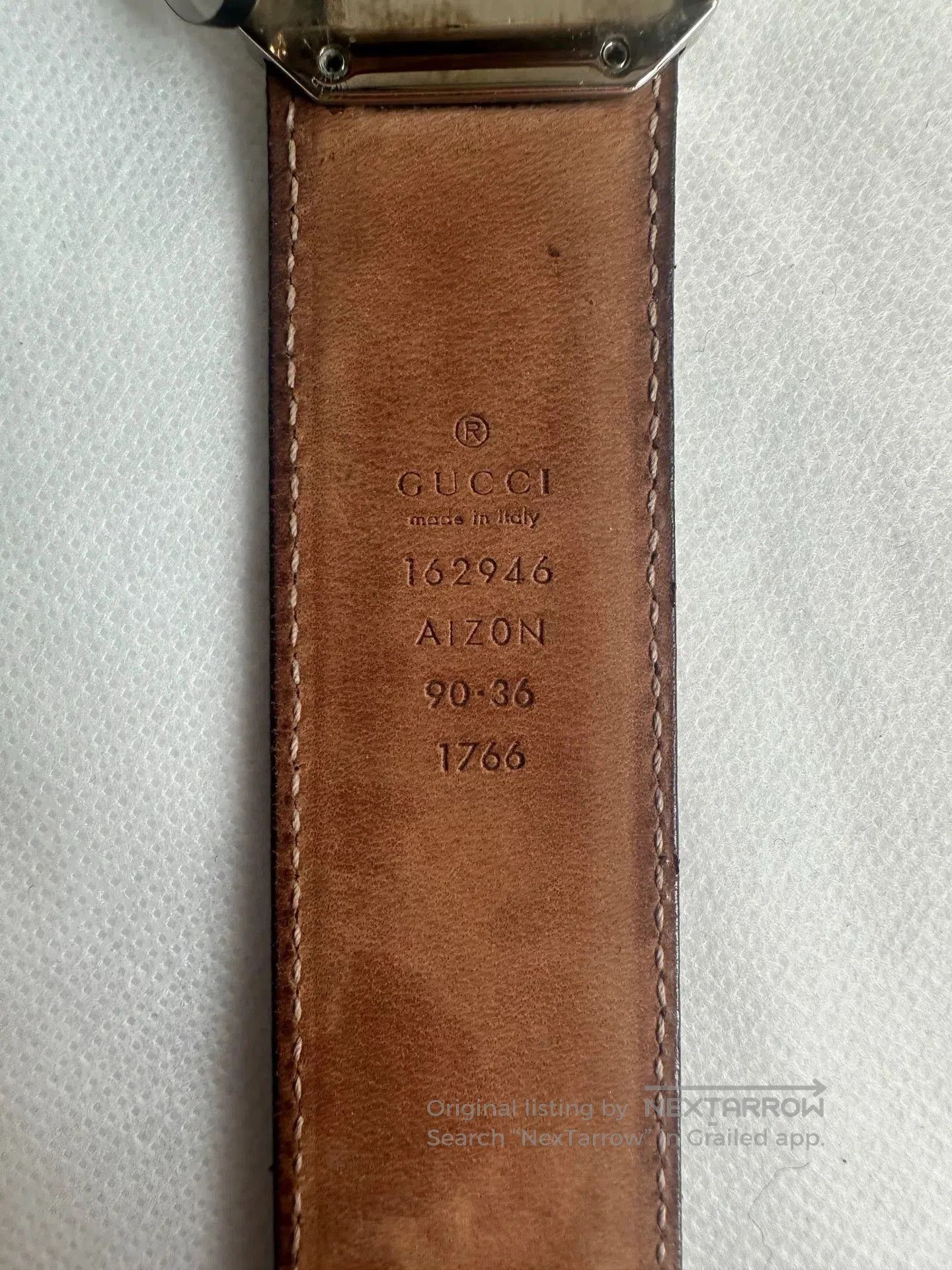 Gucci Gucci Square Buckle Embossed Belt. Size ONE SIZE - 4 Thumbnail