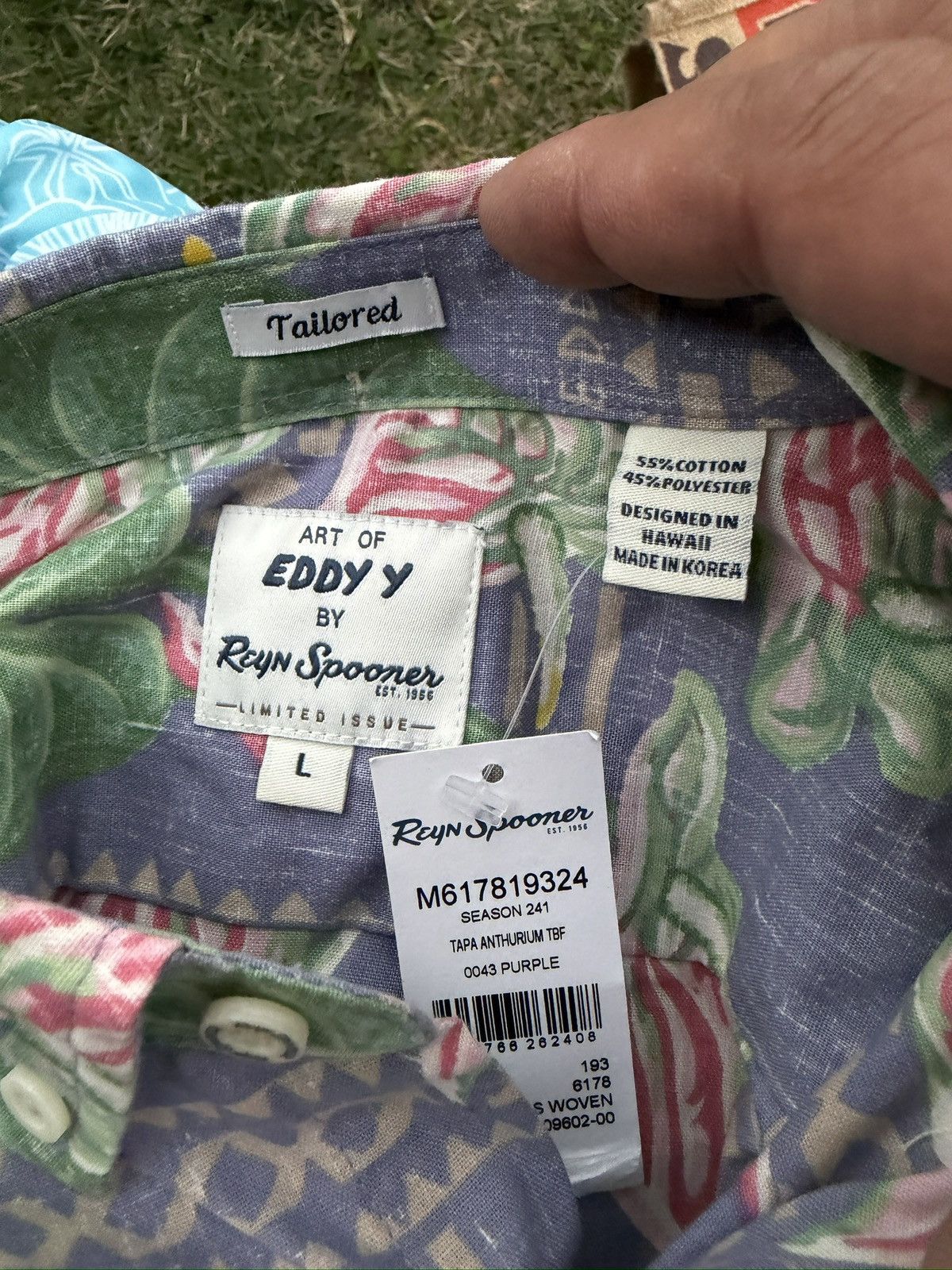 Reyn Spooner New Reyn Spooner Tailored Hawaiian Purple Eddy Y Men's L Size US L / EU 52-54 / 3 - 4 Thumbnail