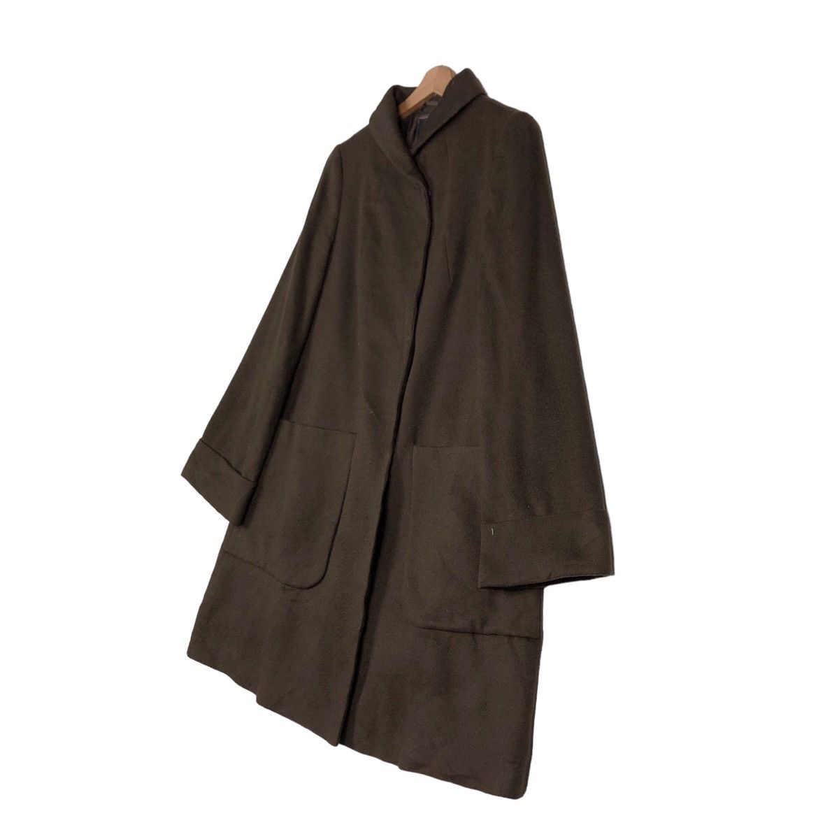 Cos 🔥Long Jacket Wool Herringbone Fly COS Rich Brown Size XS / US 0-2 / IT 36-38 - 2 Thumbnail